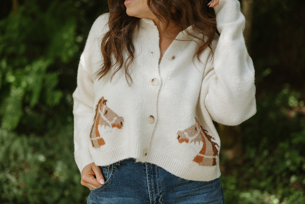 Saddle Up Cardigan - Ivory