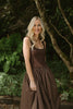 Mixed Material Bubble Hem Dress - Brown