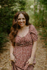 Floral Smocked Midi Dress - Brick
