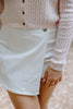 Denim Skort - White