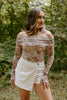 Off Shoulder Sheer Bodysuit - Cream
