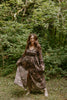 Floral Midi with Front Buttons - Chocolate