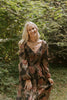 Floral Front Smocked Bust Midi Dress - Black