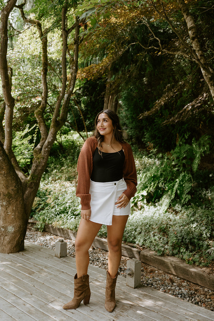 The Cropped Ballet Shrug - Brown