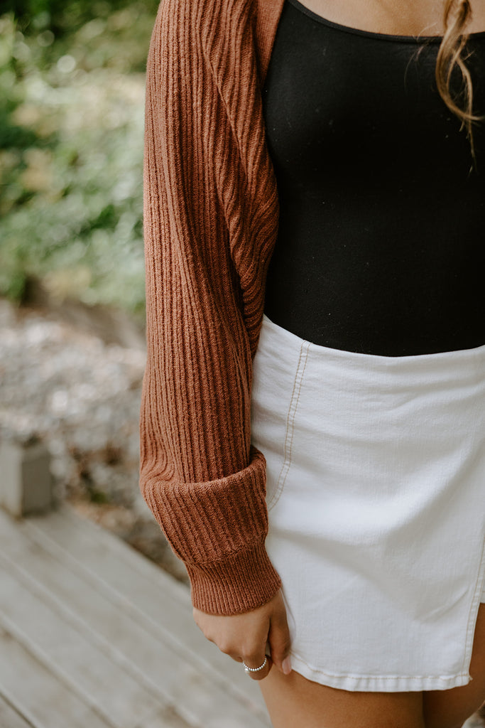 The Cropped Ballet Shrug - Brown