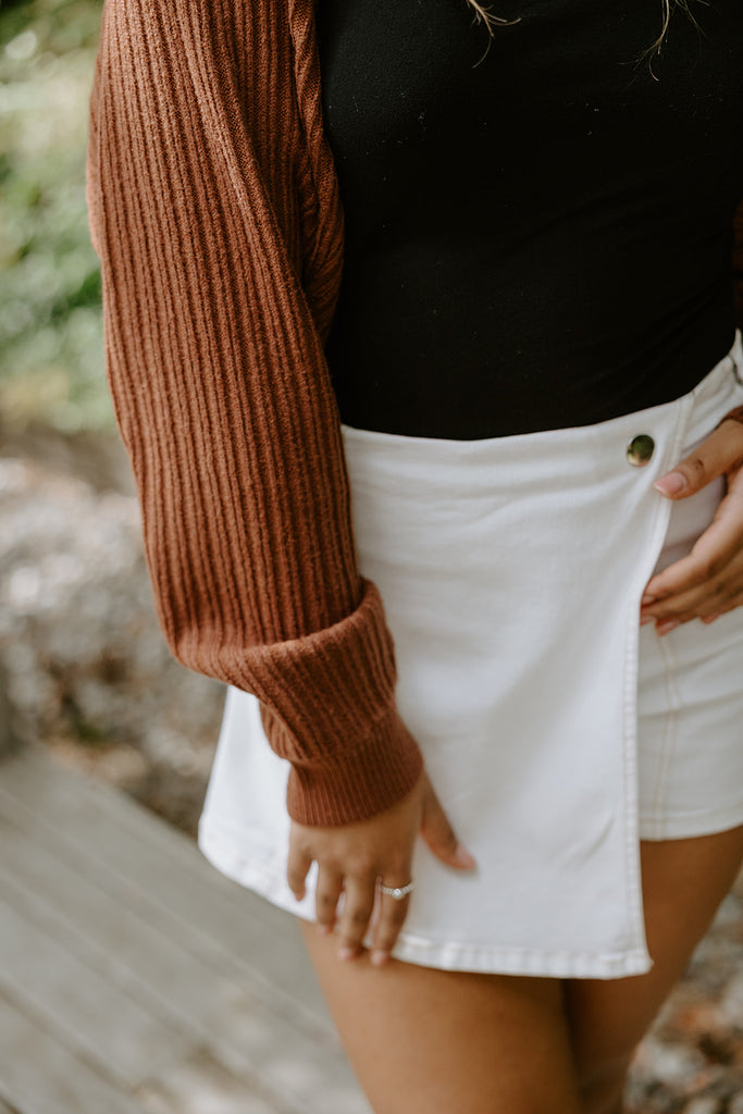 The Cropped Ballet Shrug - Brown