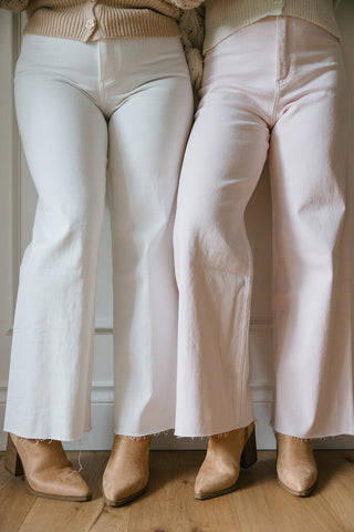 Cropped Wide Leg Linen Pant - White