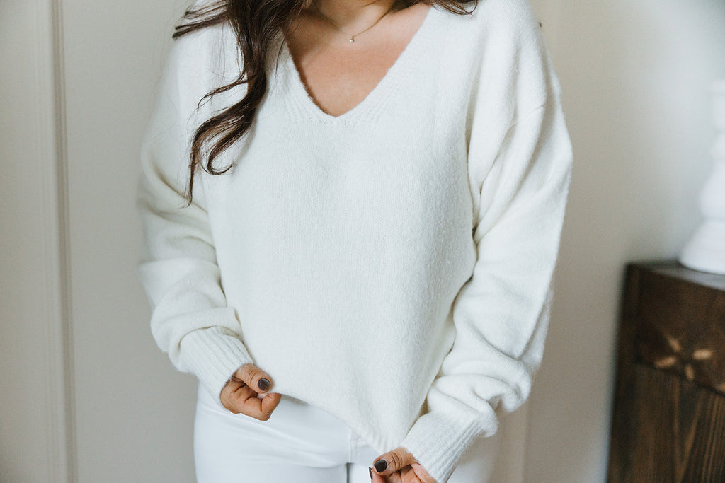 V-Neck Sweater - Ivory