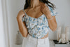 Floral Corset Top - Blue