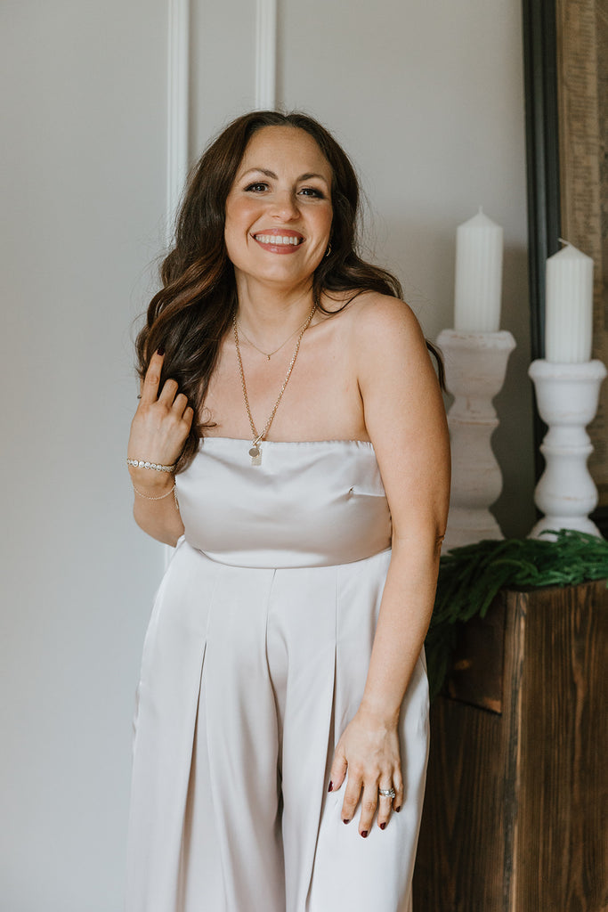 Tube Top Jumpsuit - Champagne