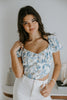 Floral Corset Top - Blue