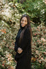 Long Knit Turtleneck Sweater Dress - Bla
