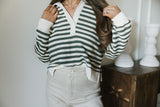 Striped Pull Over - Olive