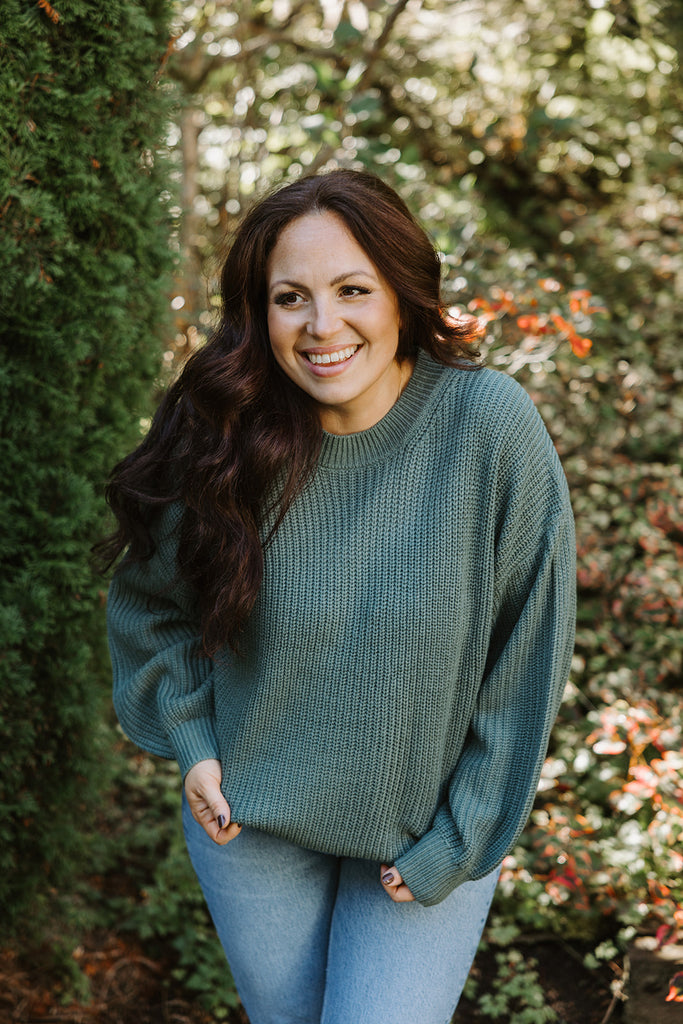 Knit Sweater - Classic Style - Green