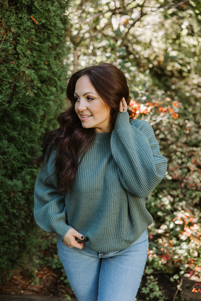 Knit Sweater - Classic Style - Green