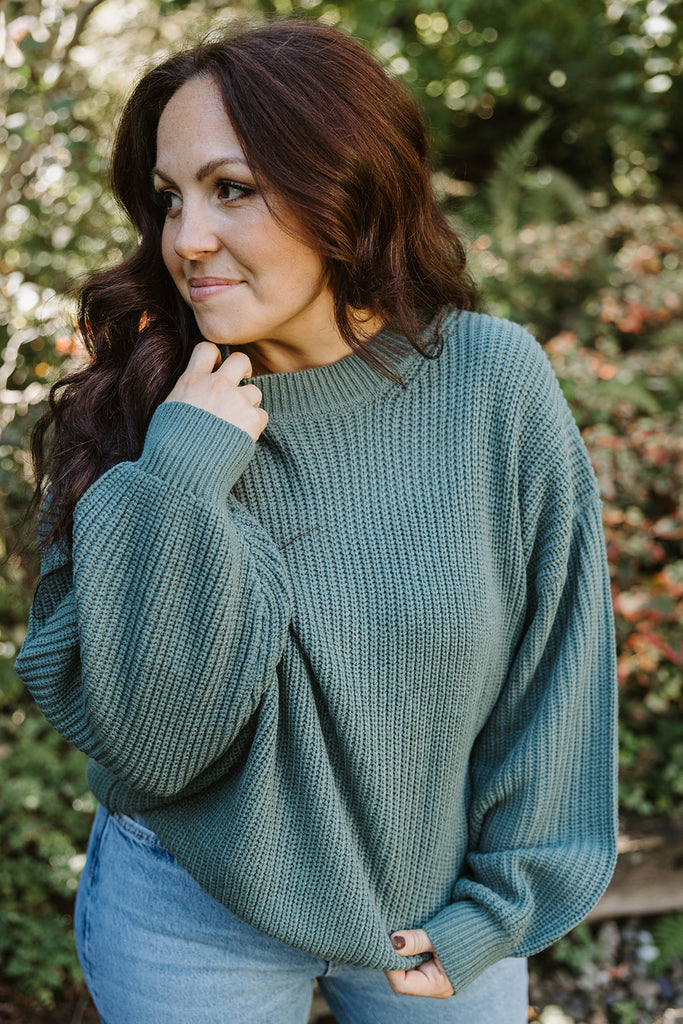 Knit Sweater - Classic Style - Green