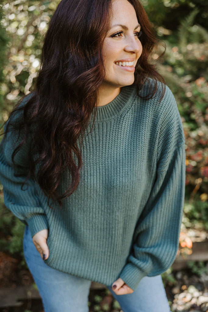 Knit Sweater - Classic Style - Green