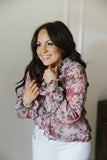 Floral Button Up Blouse - Pink