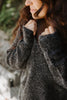 VNeck Knit Sweater - Black/Heather Grey