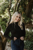 Mockneck Long Sleeve Top - Black