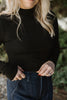 Mockneck Long Sleeve Top - Black