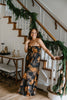 Floral Print Jumpsuit - Bronze