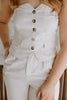 Button Up Vest and Pant Set - Cream