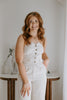 Button Up Vest and Pant Set - Cream
