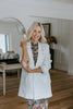 Classic Blazer with Stripe Lining - White