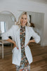 Classic Blazer with Stripe Lining - White
