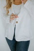 Linen Blazer With Single Button - White