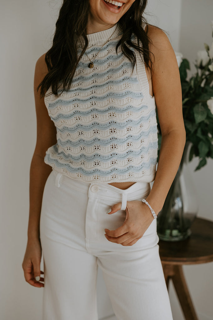 Knit Striped Tank - Ice/Cream