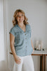 Button Up Tencel Shirt - Light Blue