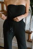 Tube Tie Front Jumpsuit - Black