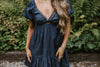 Twisted Bust Dress - Indigo