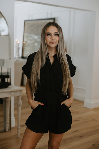 Floral Tube Tie Jumpsuit - Black