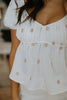 Puff Sleeve Daisy Shirt - White