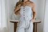 Button Up Vest and Pant Set - Light Blue