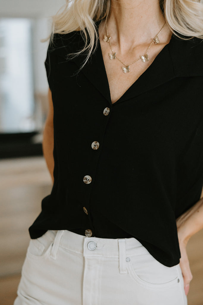 Collared Button Down - Black