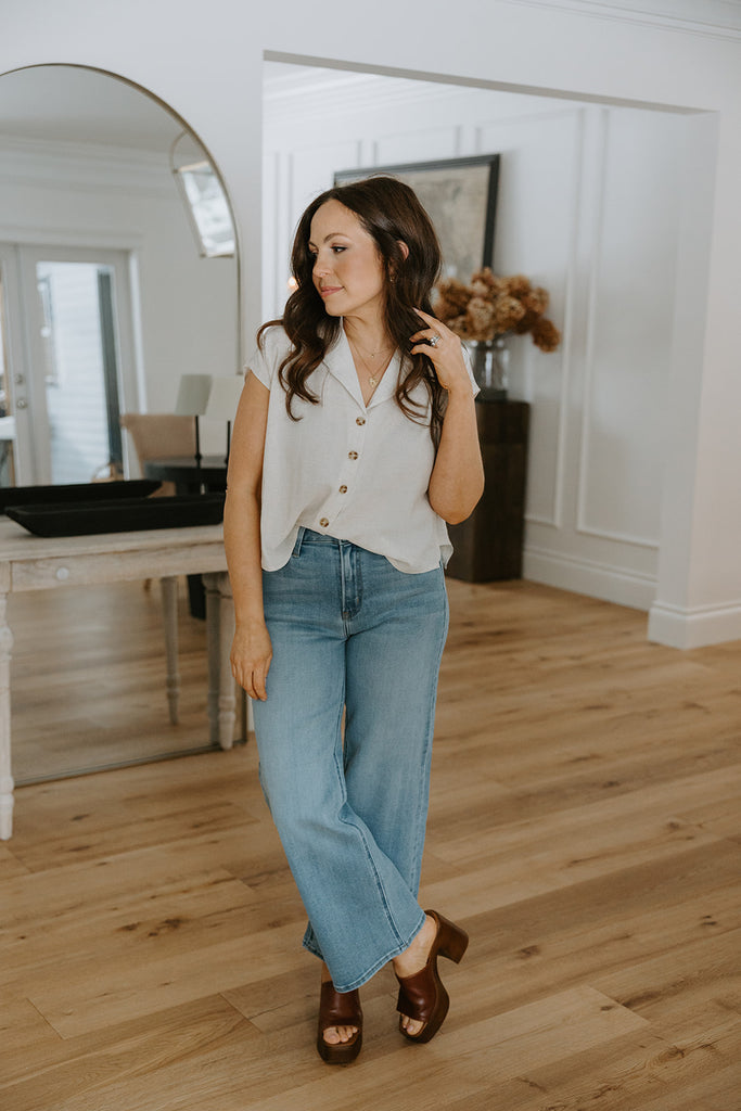 Collared Button Down - Natural