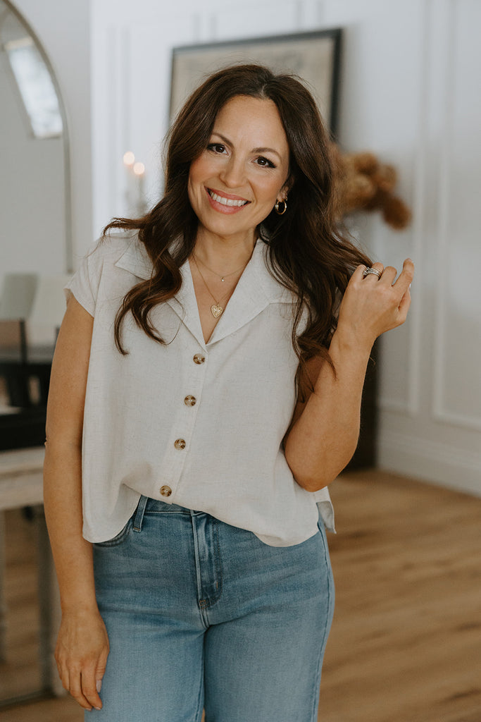 Collared Button Down - Natural