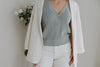 Lightweight V-Neck Knit Vest - Vintage Blue