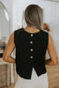 Tank With Back Buttons - Black