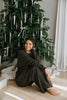 Waffle Textured Sweater & Pant Set - Charcoal