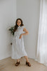 Striped Midi Linen Dress - Blue