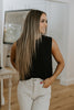 Tank With Back Buttons - Black