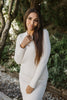 Button Ribbed Dress - Oat