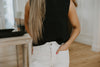 Tank With Back Buttons - Black