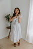 Striped Midi Linen Dress - Blue