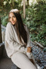 Waffle Textured Sweater & Pant Set - Bei